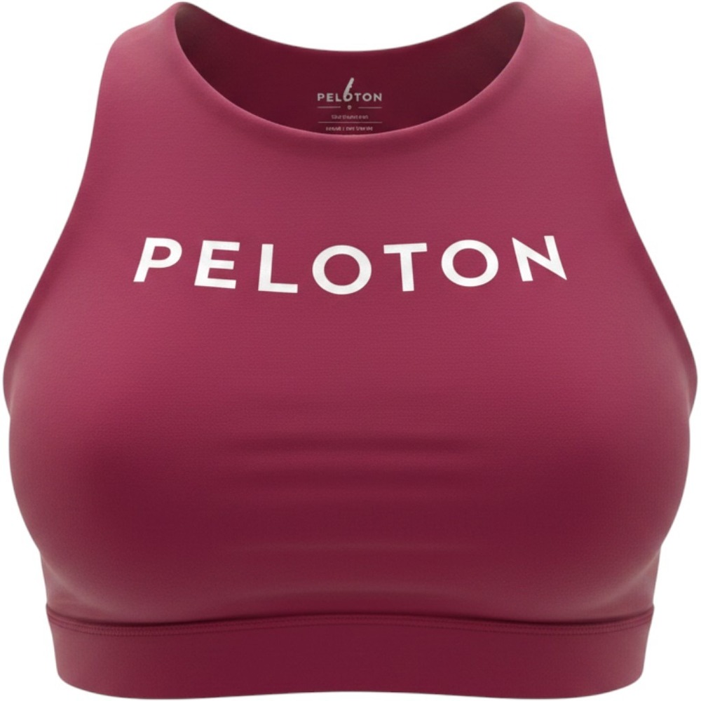 Peloton Sports Bra Womens Small Magenta Pink Good High Neck Racerback Logo